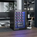 20 pudeli mahutavusega veinikülmik, 53 l, klaasukse ja LED-valgustusega, must