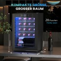 20 pudeli mahutavusega veinikülmik, 53 l, klaasukse ja LED-valgustusega, must