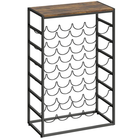 Metallist veiniriiul 30 pudelile, 59 × 30 × 88,5 cm, rustikaalne pruun