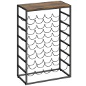 Metallist veiniriiul 30 pudelile, 59 × 30 × 88,5 cm, rustikaalne pruun
