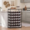 Metallist veiniriiul 30 pudelile, 59 × 30 × 88,5 cm, rustikaalne pruun