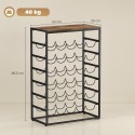 Metallist veiniriiul 30 pudelile, 59 × 30 × 88,5 cm, rustikaalne pruun