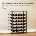 Metallist veiniriiul 30 pudelile, 59 × 30 × 88,5 cm, rustikaalne pruun