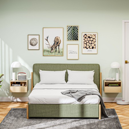 2-osaline seinale kinnitatavate öökappide komplekt, naturaalne