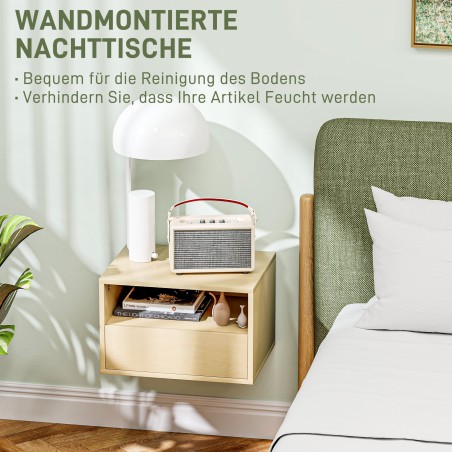 2-osaline seinale kinnitatavate öökappide komplekt, naturaalne