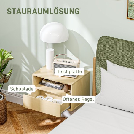 2-osaline seinale kinnitatavate öökappide komplekt, naturaalne