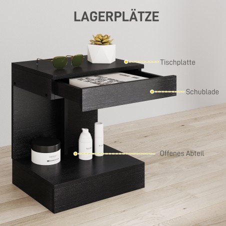 Öökapp sahtli ja riiuliga, must