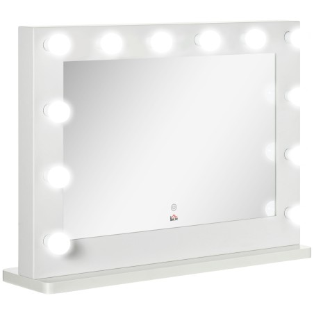 Hollywoodi peegel valgustuse, puutetundliku juhtimise ja 12 hämardatava LED-lambiga, 80 × 60 cm