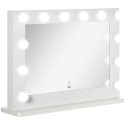 Hollywoodi peegel valgustuse, puutetundliku juhtimise ja 12 hämardatava LED-lambiga, 80 × 60 cm