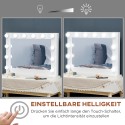 Hollywoodi peegel valgustuse, puutetundliku juhtimise ja 12 hämardatava LED-lambiga, 80 × 60 cm