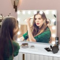 LED-kosmeetikapeegel 3 valgusrežiimi ja USB-ühendusega, valge