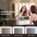 Valge tualettlaud valgustatud peegli, sahtlite ja 10 lambiga
