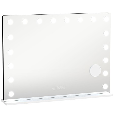 Hollywoodi meigipeegel 18 hämardatava LED-valguse, RGB-valguse ja Bluetoothiga, valge
