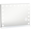 Hollywoodi meigipeegel 18 hämardatava LED-valguse, RGB-valguse ja Bluetoothiga, valge