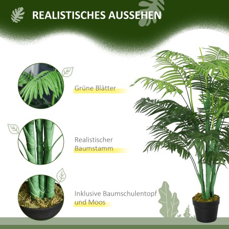 Kunstpalm potis 18 palmilehega, 125 cm