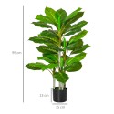 Kunstpuu 95 cm, 33 lehega, potis