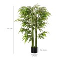 Kunstbambus potis, 780 lehte, 140 cm, roheline
