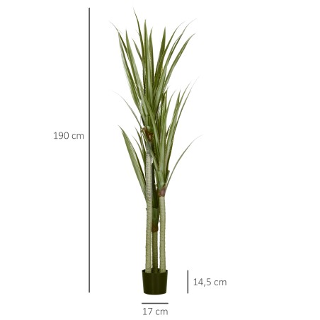 Kunstlik yucca potis, smaragdroheline, 190 cm
