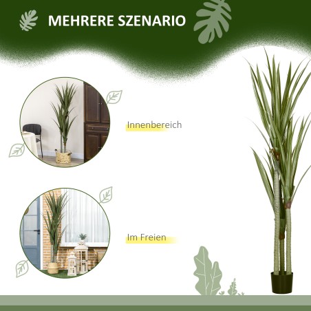 Kunstlik yucca potis, smaragdroheline, 190 cm