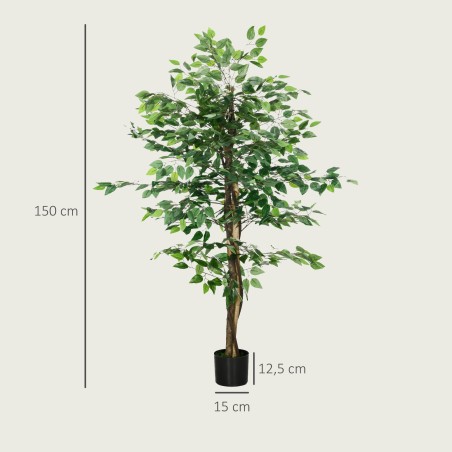 Elutruu kunstlik fikusepuu potiga, 150 cm, roheline