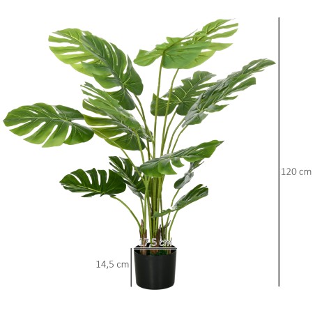 Realistlik kunstlik Monstera Deliciosa koos poti ja tsemendimullaga, 120 cm