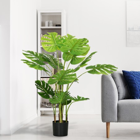 Realistlik kunstlik Monstera Deliciosa koos poti ja tsemendimullaga, 120 cm