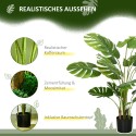 Realistlik kunstlik Monstera Deliciosa koos poti ja tsemendimullaga, 120 cm