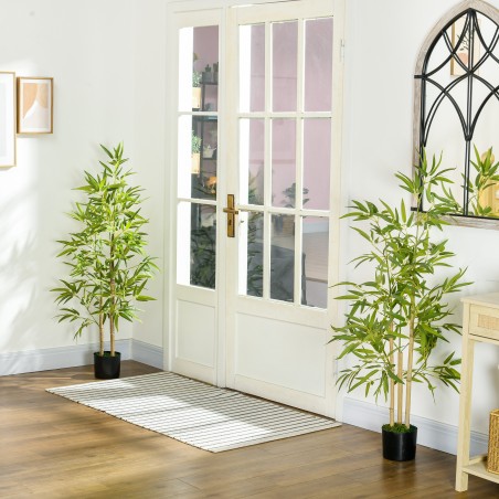 2-osaline kunstbambuste komplekt 3 tüvega, 120 cm, roheline