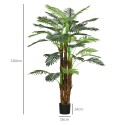 Kunstpalm realistlike okstega, 1,6 m, potiga, pruunikasroheline