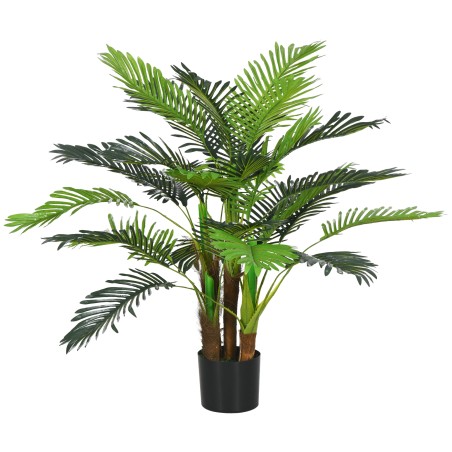 Kunstpalm realistlike okstega, 1 m, potiga, pruunikasroheline