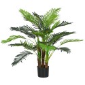 Kunstpalm realistlike okstega, 1 m, potiga, pruunikasroheline