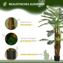 Kunstpalm realistlike okstega, 1,6 m, potiga, pruunikasroheline