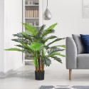 Kunstpalm realistlike okstega, 1 m, potiga, pruunikasroheline