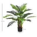Kunstpalm realistlike okstega, 1 m, potiga, pruunikasroheline