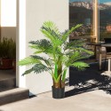 Kunstpalm realistlike okstega, 1 m, potiga, pruunikasroheline