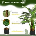 Kunstpalm realistlike okstega, 1 m, potiga, pruunikasroheline