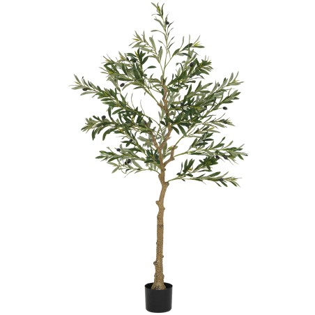 Kunstlik oliivipuu lillepotis, 150 cm, 720 lehte ja 40 oliivi, roheline