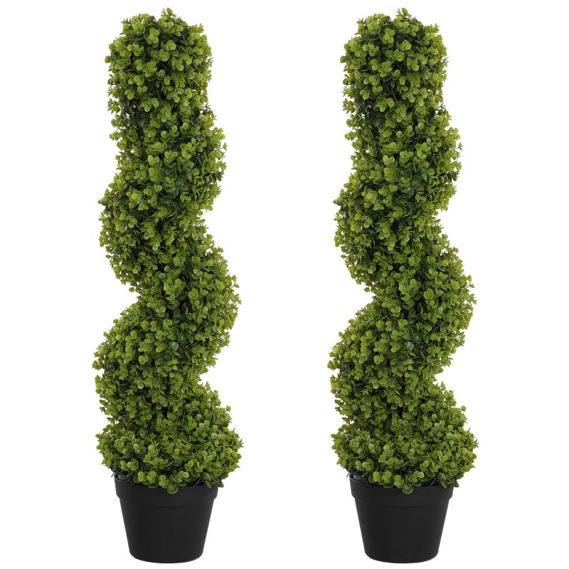 2-osaline 90 cm kunsttaimede komplekt pottides, roheline