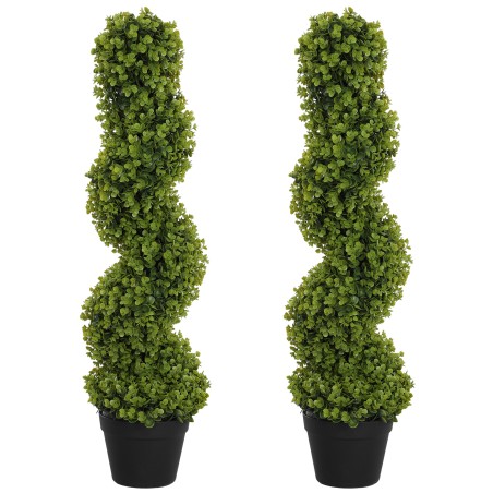 2-osaline 90 cm kunsttaimede komplekt pottides, roheline