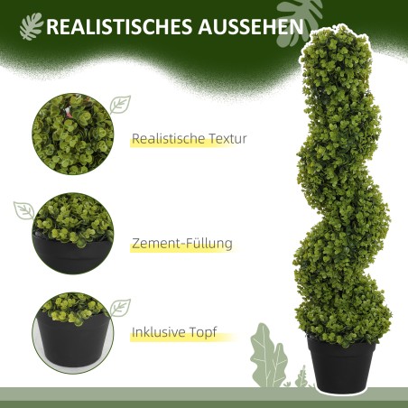 2-osaline 90 cm kunsttaimede komplekt pottides, roheline