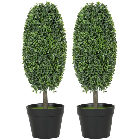 2-osaline UV-kindlate kunstpuude komplekt potis, plast ja tsement, roheline