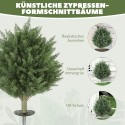 2 kunstküpressi komplekt, UV-kindel, 387 lehte ja maassepaigaldatav vai, roheline