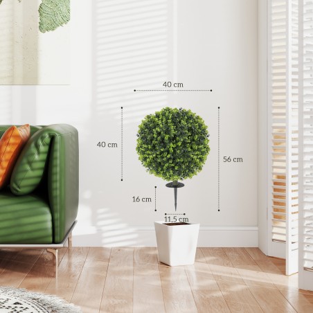 2 UV-kindla kunstpukspuupalli komplekt maassepaigaldatavate vaiadega, roheline