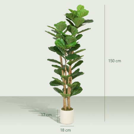 Kunstlik viigipuu 71 lehega, täispuidust tüve ja potiga, 150 cm