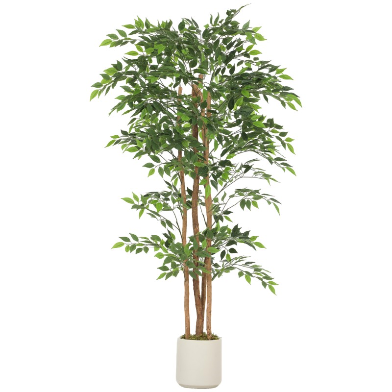 Kunstlik banjaanipuu täispuidust tüve ja potiga, 180 cm, roheline