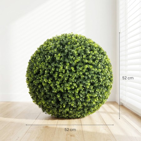 52 cm kunstlikud eukalüptipallid, 2 tk, UV-kindlad, 1086 lehega