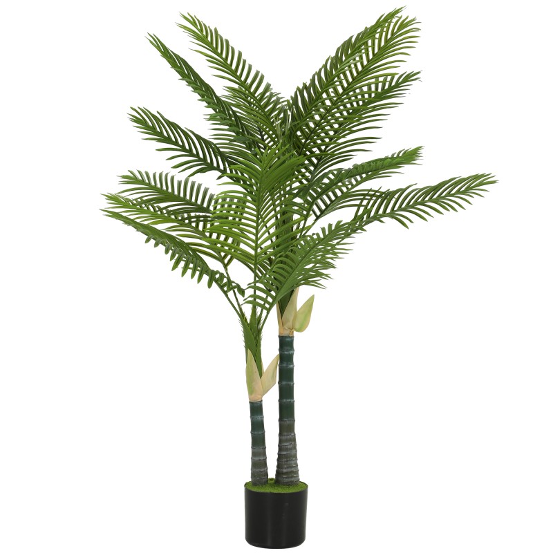 150 cm kõrgune kunstpalm 16 lehe ja potiga, roheline