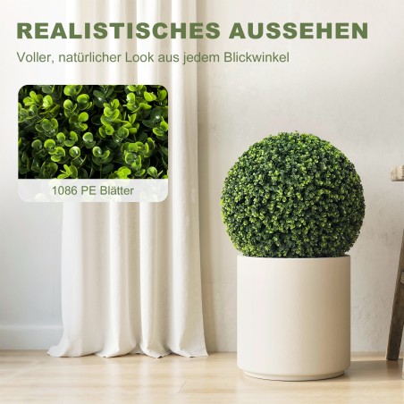 52 cm kunstlikud eukalüptipallid, 2 tk, UV-kindlad, 1086 lehega