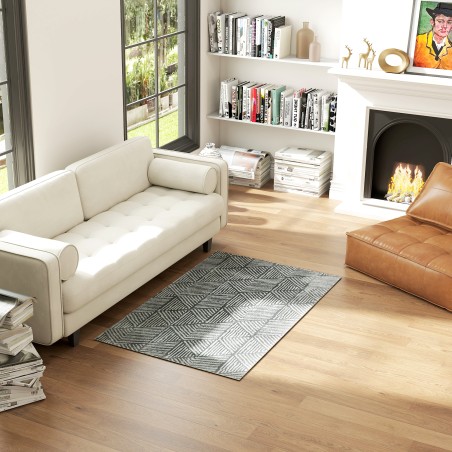 Moodne pestav elutoa vaip 150 × 80 cm, tumehall
