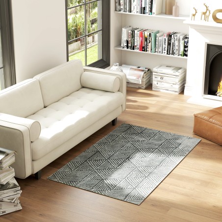 Moodne pestav elutoa vaip 150 × 80 cm, tumehall